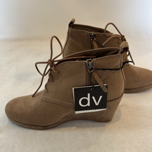 DV Dolce Vita Target Women's Taupe Booties Boots Lace Up Zipper Wedge Size 9.5 - Picture 8 of 13